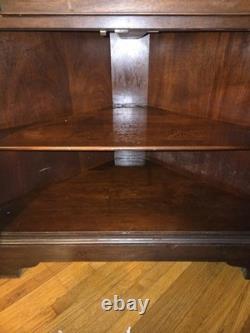 Vintage Brandt Mahogany Corner Cabinet With Glass Upper Doors
