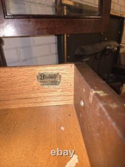 Vintage Brandt Mahogany Corner Cabinet With Glass Upper Doors