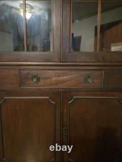 Vintage Brandt Mahogany Corner Cabinet With Glass Upper Doors
