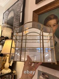 Vintage Brass Glass Display Cabinet