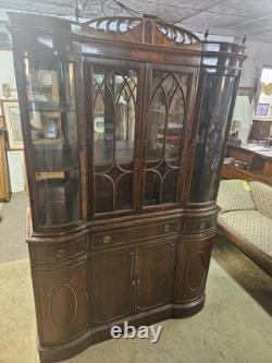 Vintage Breakfront China Cabinet. Mahogany Vanleigh Furniture Company