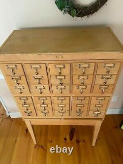 Vintage BroDart, New York 30-drawer Library Card Catalog Cabinet