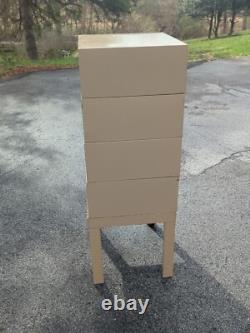 Vintage COLE Steel Industrial Stacking Large File Card 4 Cabinets on Base