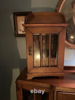 Vintage Cabinet Wood Pipe Tobacco Beveled Glass Front Case