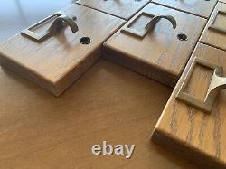 Vintage Card Catalog Library Cabinet Drawer Face With Brass Pull (57 Pieces)