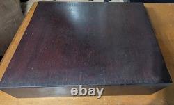 Vintage Card Catalog Oak Library Industrial Desktop 2-Drawer Wooden Circa 1930s