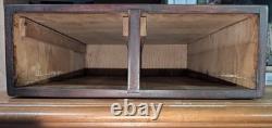 Vintage Card Catalog Oak Library Industrial Desktop 2-Drawer Wooden Circa 1930s