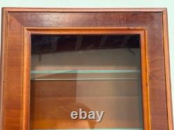 Vintage Cherry Wood & Glass Single Door Wall Mount Miniature Display Cabinet #2