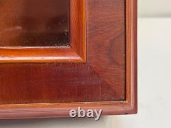 Vintage Cherry Wood & Glass Single Door Wall Mount Miniature Display Cabinet #2