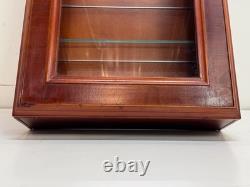 Vintage Cherry Wood & Glass Single Door Wall Mount Miniature Display Cabinet #2