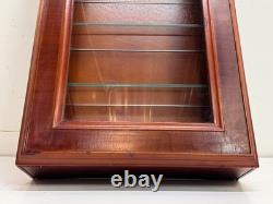 Vintage Cherry Wood & Glass Single Door Wall Mount Miniature Display Cabinet #2