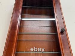 Vintage Cherry Wood & Glass Single Door Wall Mount Miniature Display Cabinet #2