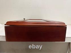Vintage Cherry Wood & Glass Single Door Wall Mount Miniature Display Cabinet #2