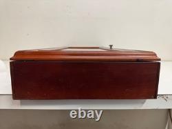 Vintage Cherry Wood & Glass Single Door Wall Mount Miniature Display Cabinet #2