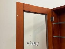 Vintage Cherry Wood & Glass Single Door Wall Mount Miniature Display Cabinet #2