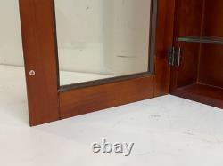 Vintage Cherry Wood & Glass Single Door Wall Mount Miniature Display Cabinet #2