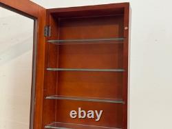 Vintage Cherry Wood & Glass Single Door Wall Mount Miniature Display Cabinet #2