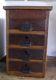 Vintage Chest Of 4 Drawers Organizer Oak Panel Sides And Back Dovetailed File