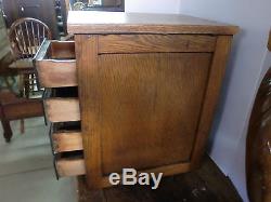 Vintage Chest of 4 Drawers Organizer Oak Panel Sides and Back Dovetailed File