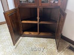 Vintage China Cabinet Hutch Curio Cabinet Corner Style