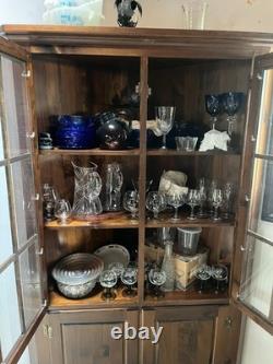 Vintage China Cabinet Hutch Curio Cabinet Corner Style