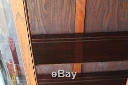 Vintage China Hutch Curio Cabinet Curved Glass
