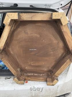 Vintage Chinoiserie Black Lacquered Hexagon Pagoda Curio Cabinet. Made In Italy