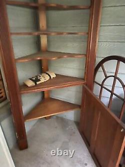 Vintage Corner Cupboard Cabinet With Glass Front Door. Free Local Pickup