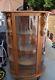 Vintage Curved Glass Carved Oak Wood Display China Curio Cabinet With Claw Feet