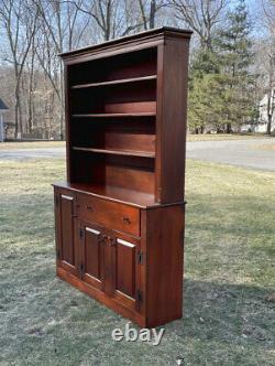 Vintage D. R. Dimes Northshore 2-part country pine stepback cupboard rich color