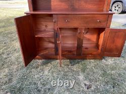 Vintage D. R. Dimes Northshore 2-part country pine stepback cupboard rich color