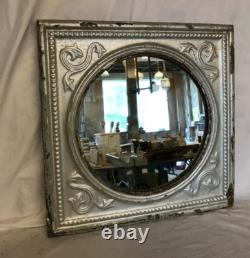 Vintage Decorative Salvaged Tin Ceiling 23 SQ. Silver Metal Mirror Old 789-25B