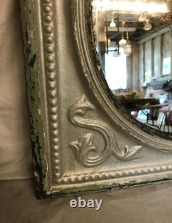 Vintage Decorative Salvaged Tin Ceiling 23 SQ. Silver Metal Mirror Old 789-25B
