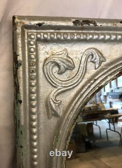 Vintage Decorative Salvaged Tin Ceiling 23 SQ. Silver Metal Mirror Old 789-25B