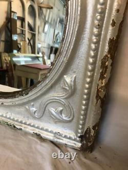 Vintage Decorative Salvaged Tin Ceiling 23 SQ. Silver Metal Mirror Old 789-25B