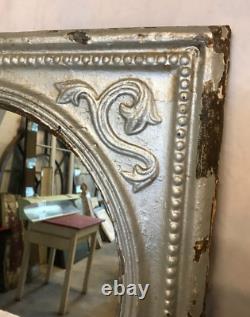 Vintage Decorative Salvaged Tin Ceiling 23 SQ. Silver Metal Mirror Old 789-25B