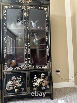 Vintage Display Cabinet With Decorated With Faux Stones