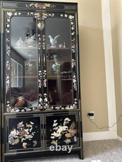 Vintage Display Cabinet With Decorated With Faux Stones