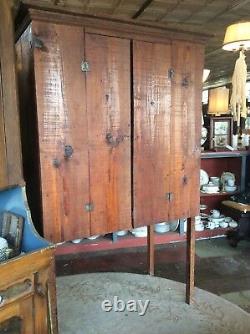 Vintage Early 1900's Primitive Farm Built Heart Pine Food Cupboard Cabinet