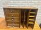 Vintage Early 1900s Tiger Oak Tabletop Desk Organizer 5-drawer File Cabinet
