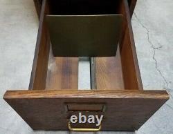 Vintage Early 20th Century Yawman and Erbe Mfg. Oak 4 Drawer Filing Cabinet