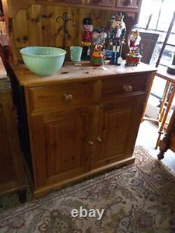 Vintage English Pine Stepback Cupboard
