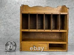 Vintage Farmhouse Maple Wall Hanging Library Pigeon Hole Shelf