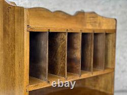 Vintage Farmhouse Maple Wall Hanging Library Pigeon Hole Shelf