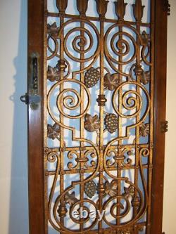 Vintage Faux Iron Gate Grape Clusters Wine Cabinet Door Only Wall Art Salvage