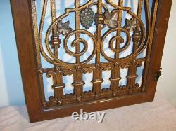 Vintage Faux Iron Gate Grape Clusters Wine Cabinet Door Only Wall Art Salvage