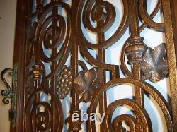 Vintage Faux Iron Gate Grape Clusters Wine Cabinet Door Only Wall Art Salvage