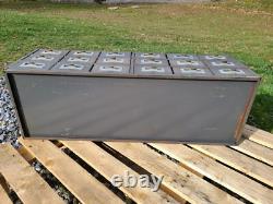 Vintage File Cabinet Ledger Card Catalog Industrial Drawer Storage Gray Rusty 18