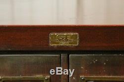 Vintage Filing Cabinet Allsteel Metal Card Catalog Vertical Drawers Brass Handle