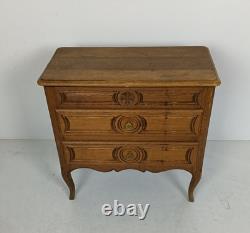 Vintage French Beautiful Small Wooden Side Table Nightstand Chest Of Drawers Hin